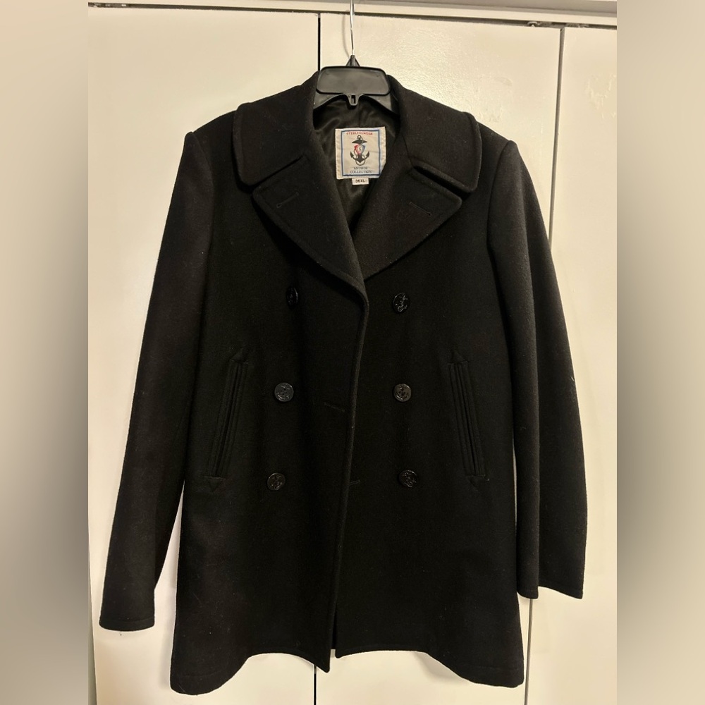 Sterlingwear Men’s Black Pea Coat - 36 Extra Long